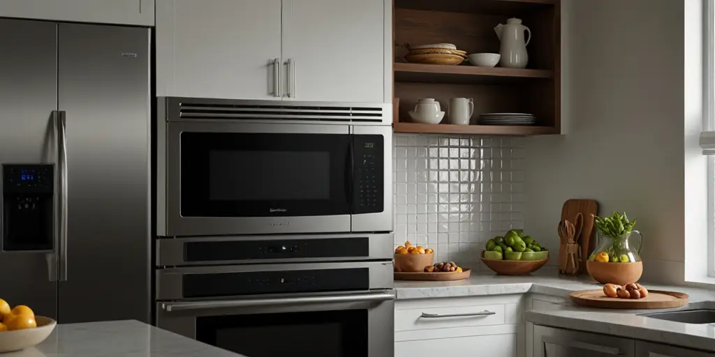 A sleek 1.6 cu. ft. Over-the-Range (OTR) Microwaves in stainless steel, installed in a modern kitchen.